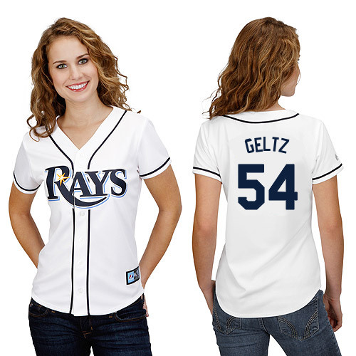 Steve Geltz #54 mlb Jersey-Tampa Bay Rays Women's Authentic Home White Cool Base Baseball Jersey